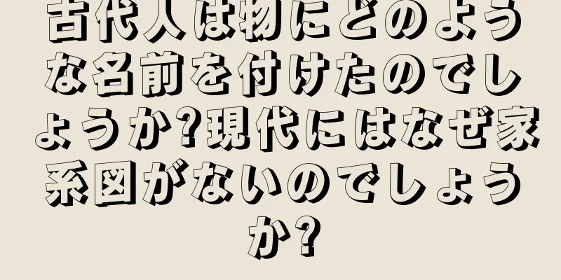 古代人は物にどのような名前を付けたのでしょうか?現代にはなぜ家系図がないのでしょうか?