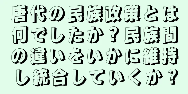 唐代の民族政策とは何でしたか？民族間の違いをいかに維持し統合していくか？
