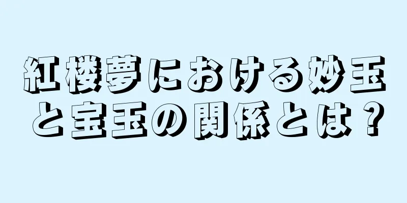 紅楼夢における妙玉と宝玉の関係とは？