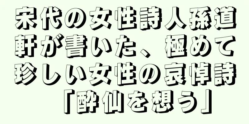 宋代の女性詩人孫道軒が書いた、極めて珍しい女性の哀悼詩「酔仙を想う」