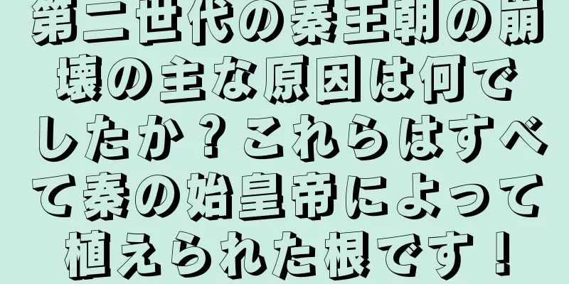 第二世代の秦王朝の崩壊の主な原因は何でしたか？これらはすべて秦の始皇帝によって植えられた根です！