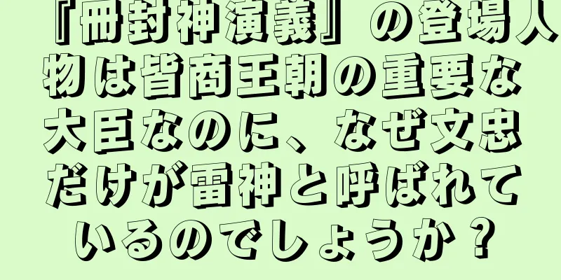 『冊封神演義』の登場人物は皆商王朝の重要な大臣なのに、なぜ文忠だけが雷神と呼ばれているのでしょうか？