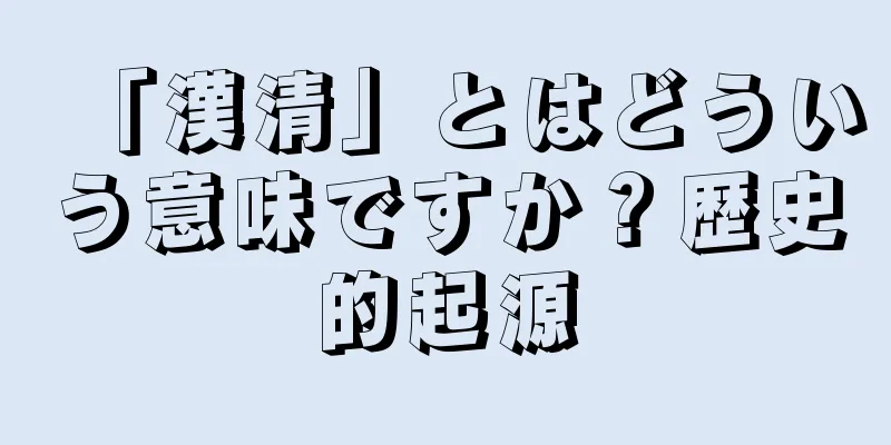 「漢清」とはどういう意味ですか？歴史的起源