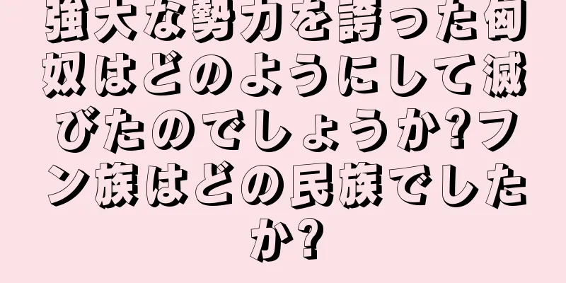 強大な勢力を誇った匈奴はどのようにして滅びたのでしょうか?フン族はどの民族でしたか?