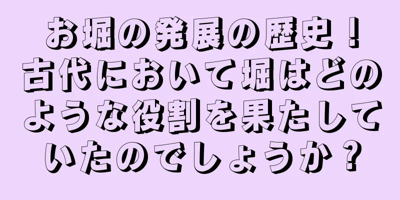 お堀の発展の歴史！古代において堀はどのような役割を果たしていたのでしょうか？