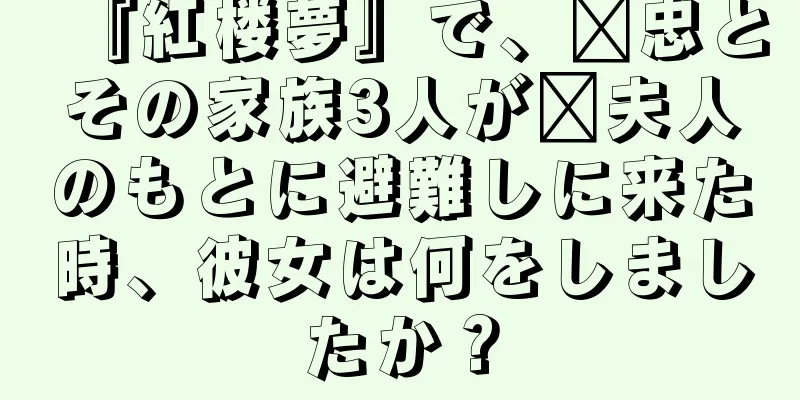 『紅楼夢』で、邢忠とその家族3人が邢夫人のもとに避難しに来た時、彼女は何をしましたか？