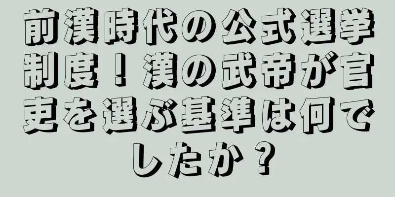 前漢時代の公式選挙制度！漢の武帝が官吏を選ぶ基準は何でしたか？
