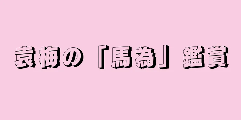 袁梅の「馬為」鑑賞