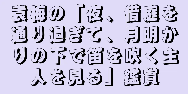 袁梅の「夜、借庭を通り過ぎて、月明かりの下で笛を吹く主人を見る」鑑賞