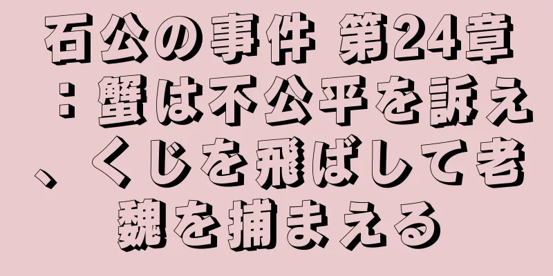 石公の事件 第24章：蟹は不公平を訴え、くじを飛ばして老魏を捕まえる