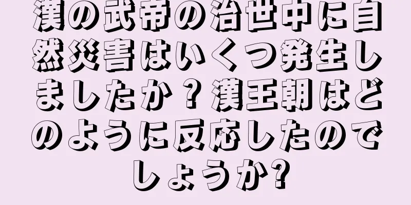 漢の武帝の治世中に自然災害はいくつ発生しましたか？漢王朝はどのように反応したのでしょうか?
