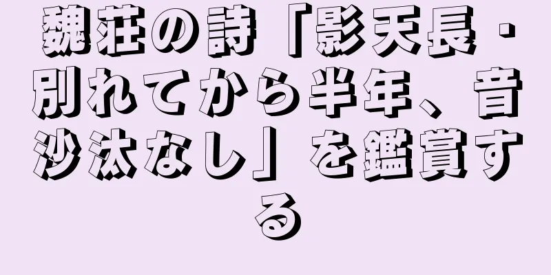 魏荘の詩「影天長・別れてから半年、音沙汰なし」を鑑賞する