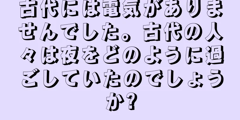 古代には電気がありませんでした。古代の人々は夜をどのように過ごしていたのでしょうか?