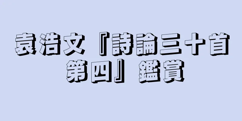 袁浩文『詩論三十首 第四』鑑賞