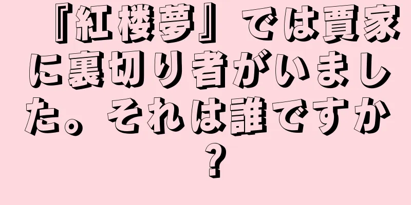 『紅楼夢』では賈家に裏切り者がいました。それは誰ですか？