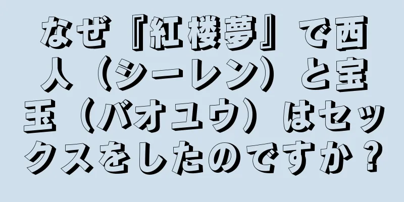 なぜ『紅楼夢』で西人（シーレン）と宝玉（バオユウ）はセックスをしたのですか？