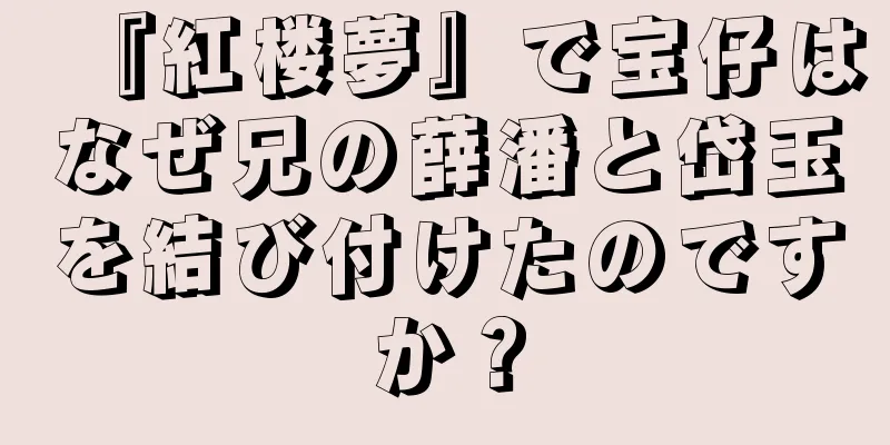 『紅楼夢』で宝仔はなぜ兄の薛潘と岱玉を結び付けたのですか？