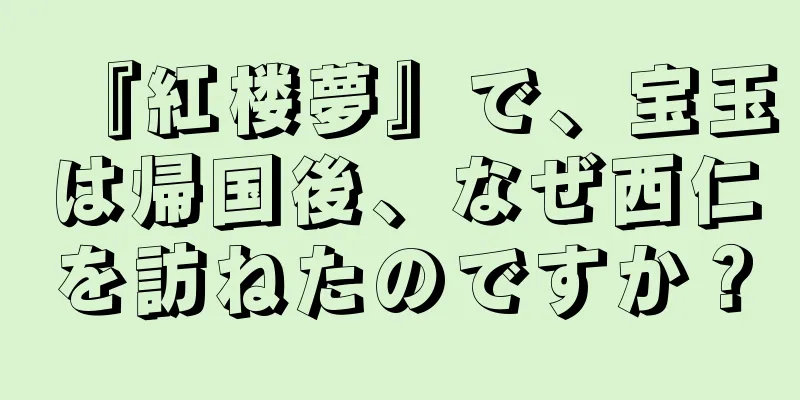 『紅楼夢』で、宝玉は帰国後、なぜ西仁を訪ねたのですか？