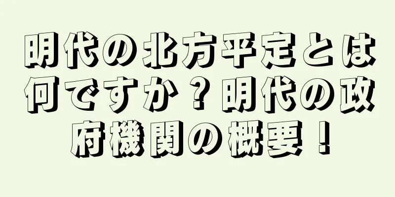 明代の北方平定とは何ですか？明代の政府機関の概要！
