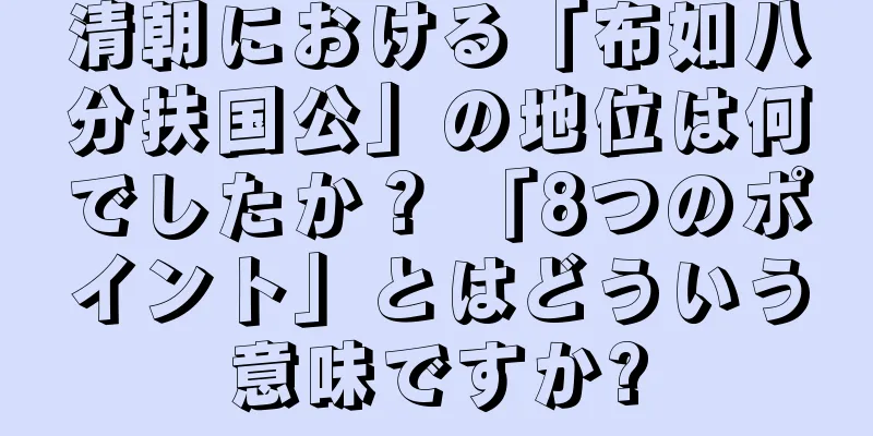 清朝における「布如八分扶国公」の地位は何でしたか？ 「8つのポイント」とはどういう意味ですか?