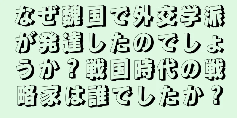 なぜ魏国で外交学派が発達したのでしょうか？戦国時代の戦略家は誰でしたか？