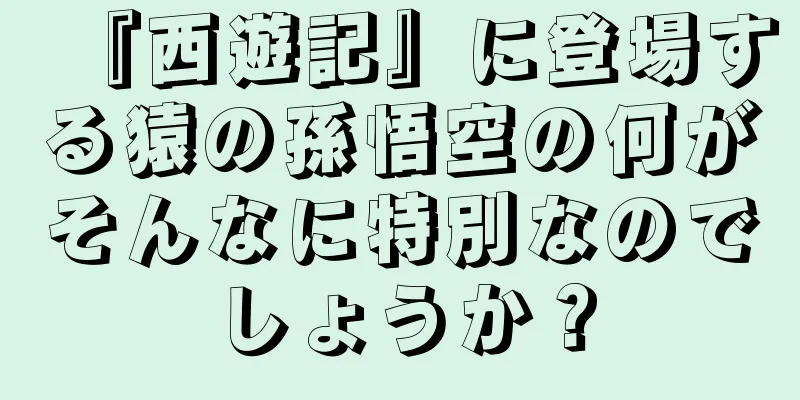 『西遊記』に登場する猿の孫悟空の何がそんなに特別なのでしょうか？