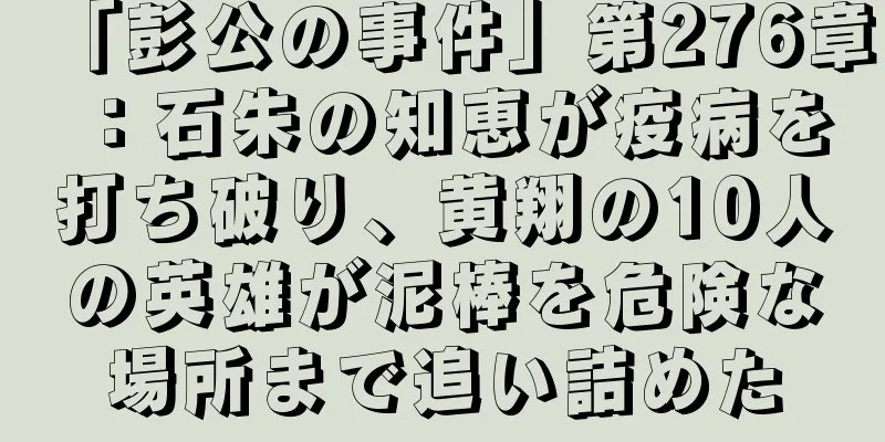 「彭公の事件」第276章：石朱の知恵が疫病を打ち破り、黄翔の10人の英雄が泥棒を危険な場所まで追い詰めた