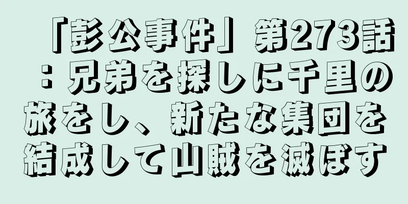 「彭公事件」第273話：兄弟を探しに千里の旅をし、新たな集団を結成して山賊を滅ぼす