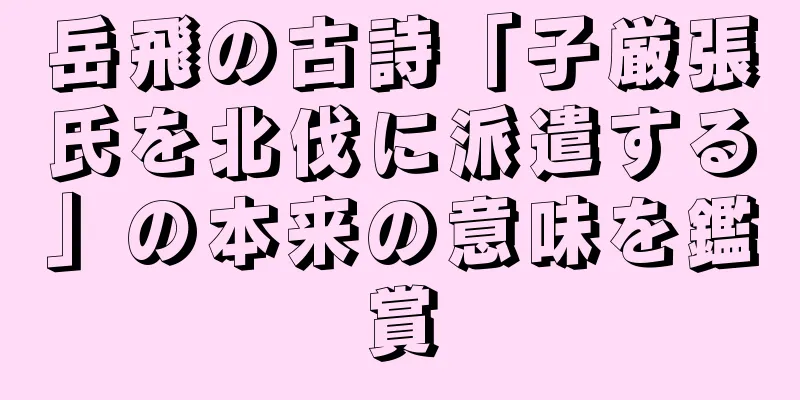 岳飛の古詩「子厳張氏を北伐に派遣する」の本来の意味を鑑賞