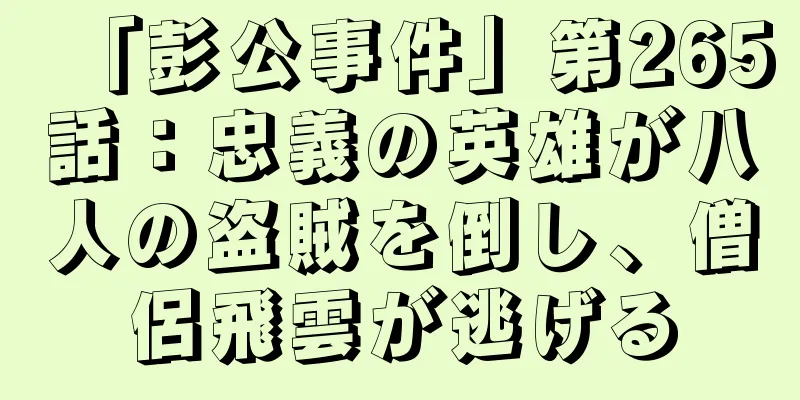 「彭公事件」第265話：忠義の英雄が八人の盗賊を倒し、僧侶飛雲が逃げる