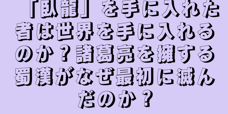 「臥龍」を手に入れた者は世界を手に入れるのか？諸葛亮を擁する蜀漢がなぜ最初に滅んだのか？
