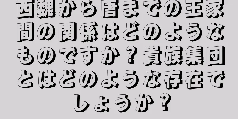 西魏から唐までの王家間の関係はどのようなものですか？貴族集団とはどのような存在でしょうか？