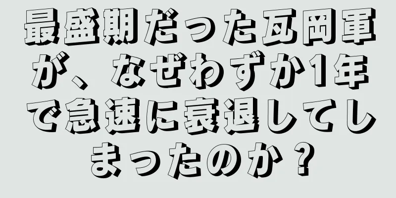 最盛期だった瓦岡軍が、なぜわずか1年で急速に衰退してしまったのか？