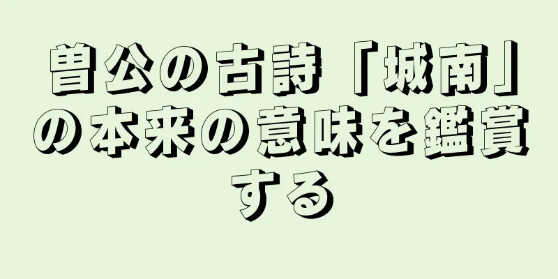 曽公の古詩「城南」の本来の意味を鑑賞する