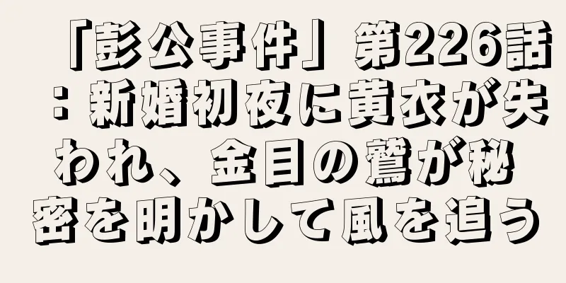 「彭公事件」第226話：新婚初夜に黄衣が失われ、金目の鷲が秘密を明かして風を追う