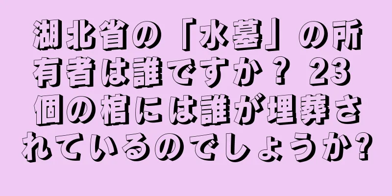 湖北省の「水墓」の所有者は誰ですか？ 23 個の棺には誰が埋葬されているのでしょうか?