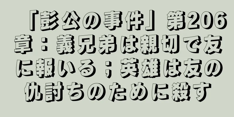 「彭公の事件」第206章：義兄弟は親切で友に報いる；英雄は友の仇討ちのために殺す
