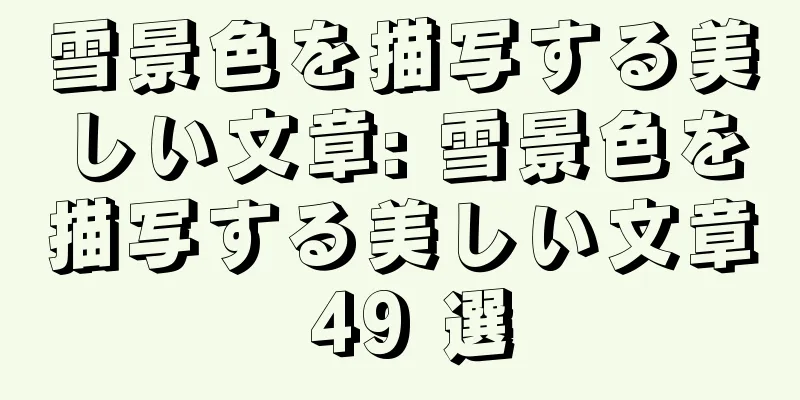 雪景色を描写する美しい文章: 雪景色を描写する美しい文章 49 選