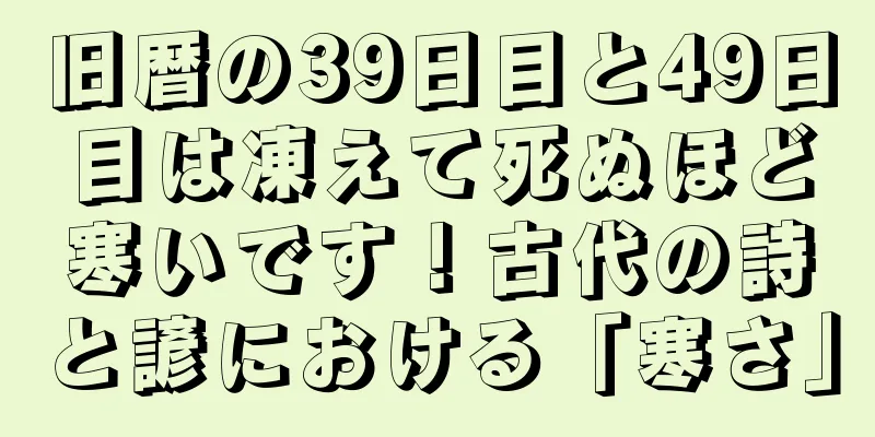 旧暦の39日目と49日目は凍えて死ぬほど寒いです！古代の詩と諺における「寒さ」
