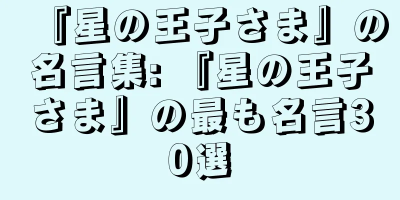 『星の王子さま』の名言集: 『星の王子さま』の最も名言30選