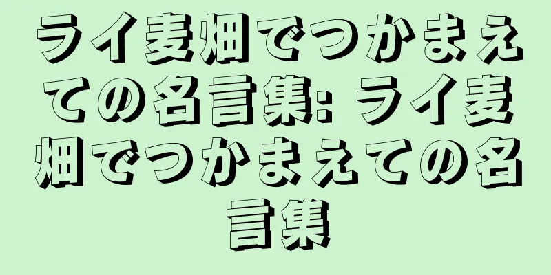 ライ麦畑でつかまえての名言集: ライ麦畑でつかまえての名言集