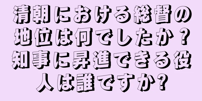 清朝における総督の地位は何でしたか？知事に昇進できる役人は誰ですか?