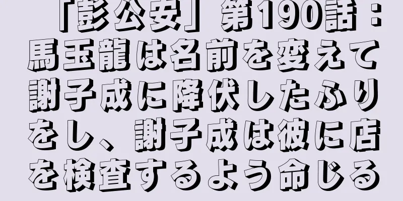 「彭公安」第190話：馬玉龍は名前を変えて謝子成に降伏したふりをし、謝子成は彼に店を検査するよう命じる