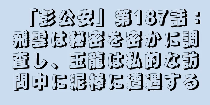 「彭公安」第187話：飛雲は秘密を密かに調査し、玉龍は私的な訪問中に泥棒に遭遇する