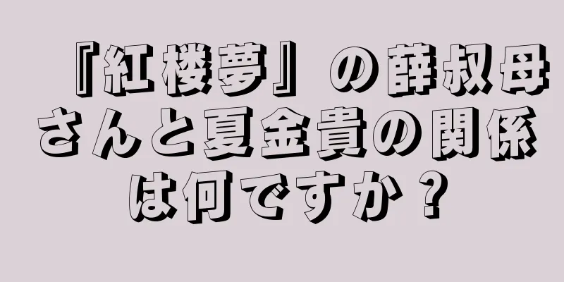 『紅楼夢』の薛叔母さんと夏金貴の関係は何ですか？
