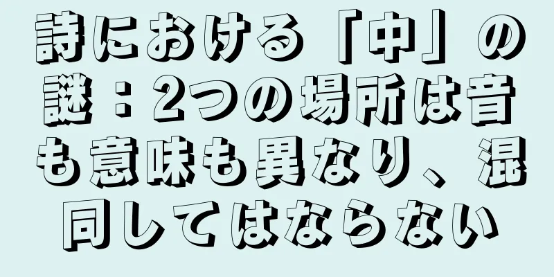 詩における「中」の謎：2つの場所は音も意味も異なり、混同してはならない