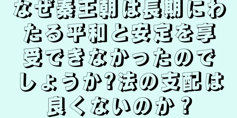 なぜ秦王朝は長期にわたる平和と安定を享受できなかったのでしょうか?法の支配は良くないのか？