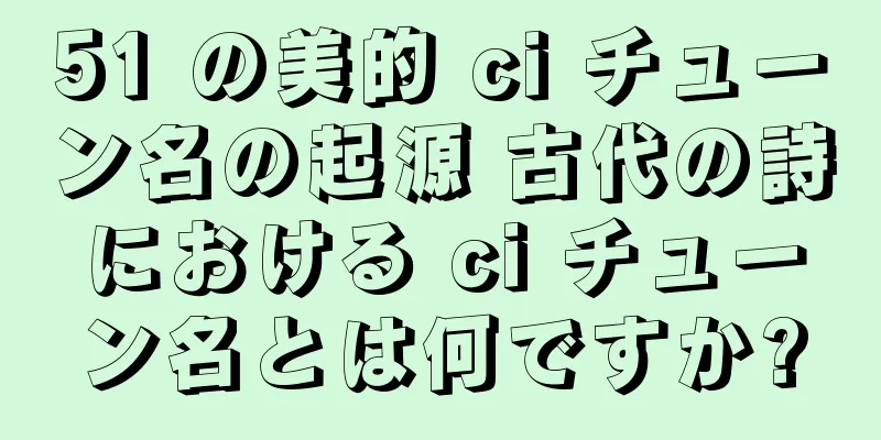 51 の美的 ci チューン名の起源 古代の詩における ci チューン名とは何ですか?