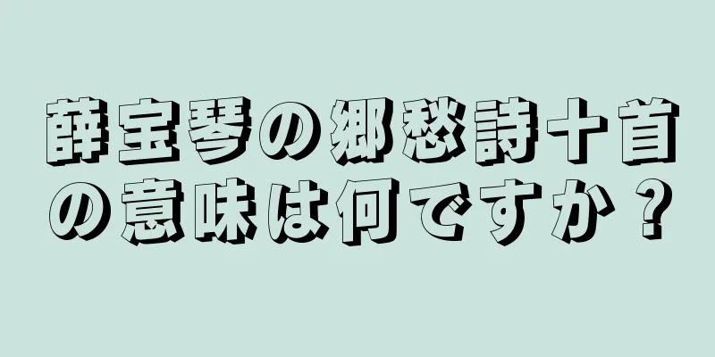 薛宝琴の郷愁詩十首の意味は何ですか？