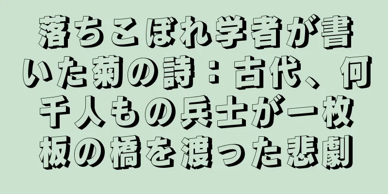落ちこぼれ学者が書いた菊の詩：古代、何千人もの兵士が一枚板の橋を渡った悲劇